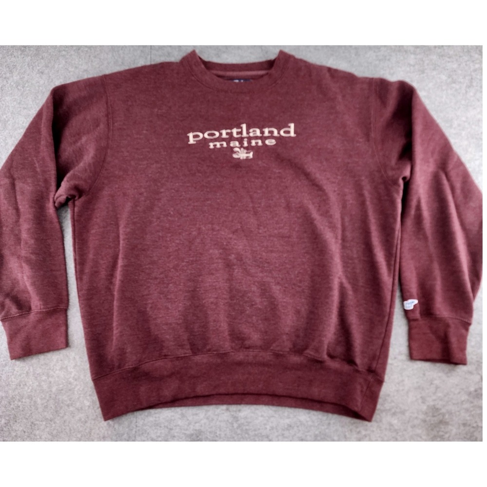 Blue 84 Portland Maine Lobster Graphic Sweatshirt Maroon Mens Large